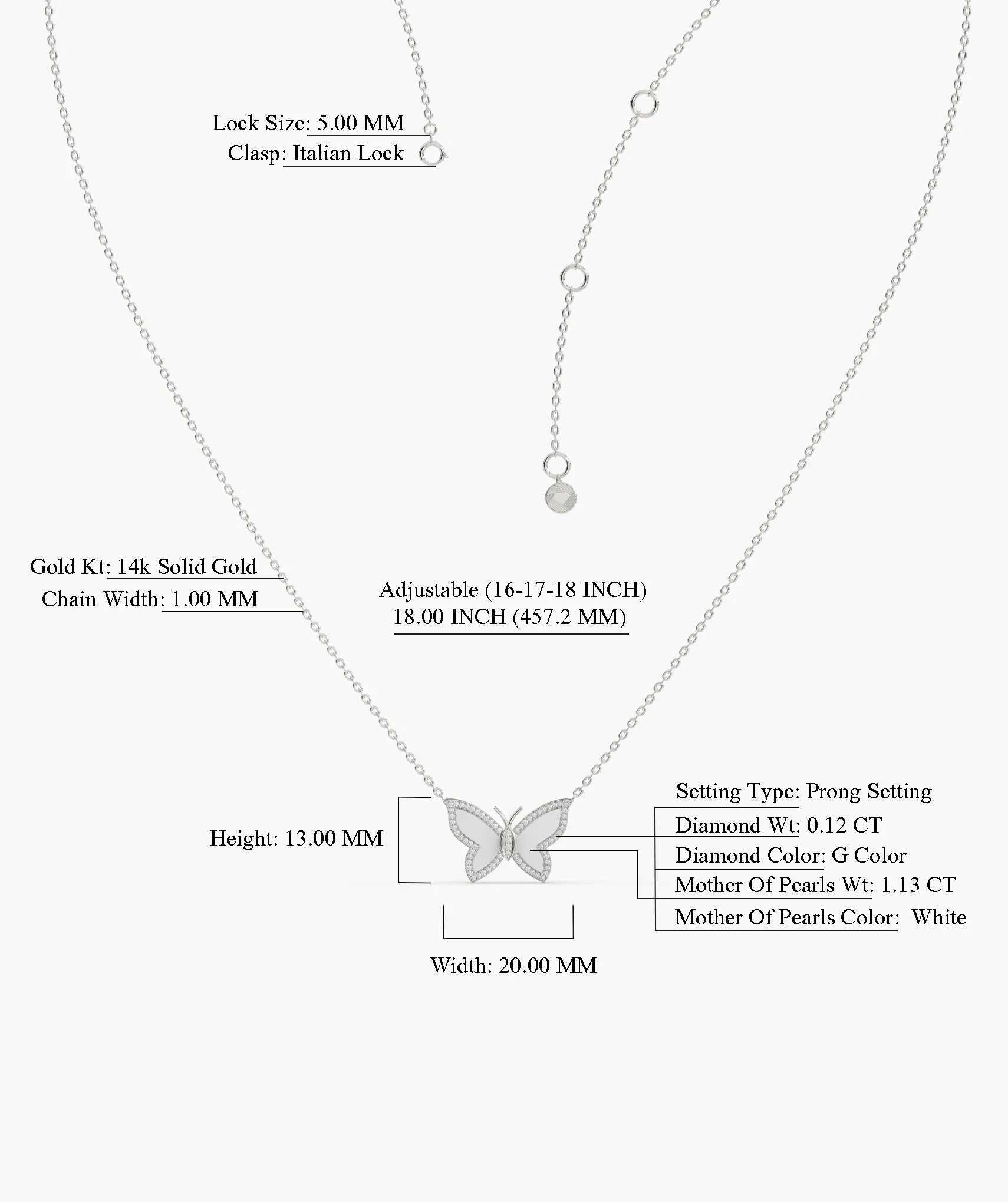 Fancy Butterfly Gold Necklace
