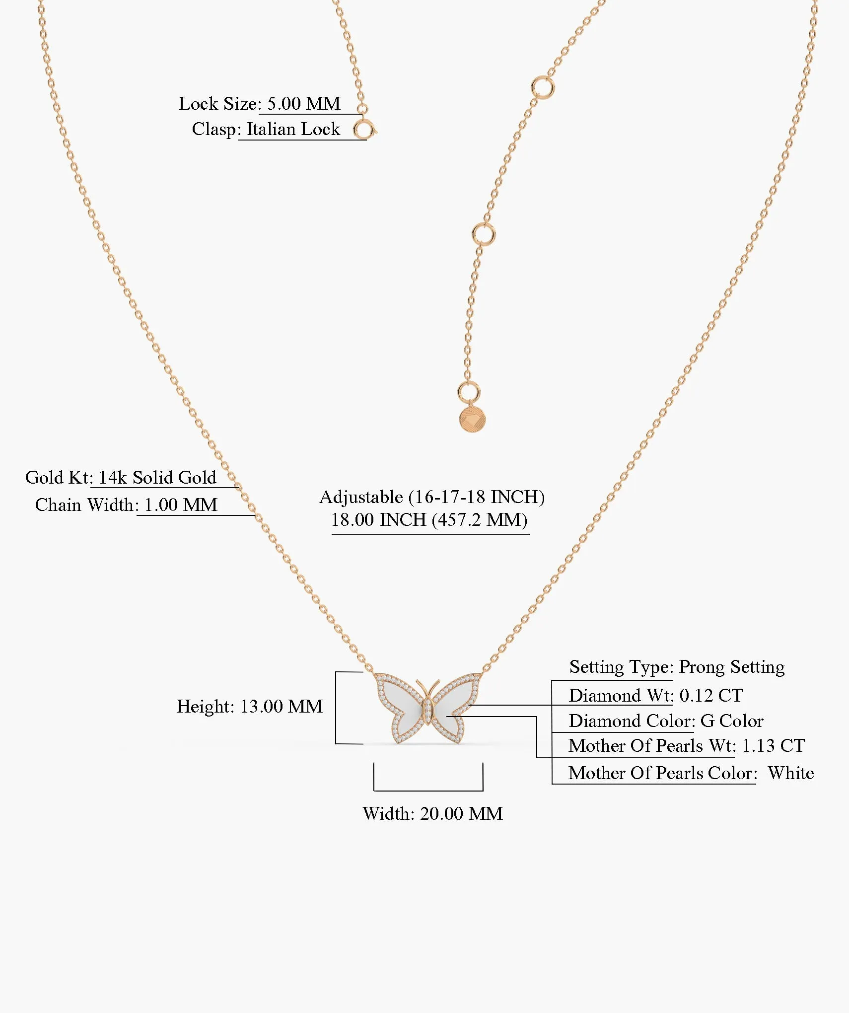 Fancy Butterfly Gold Necklace