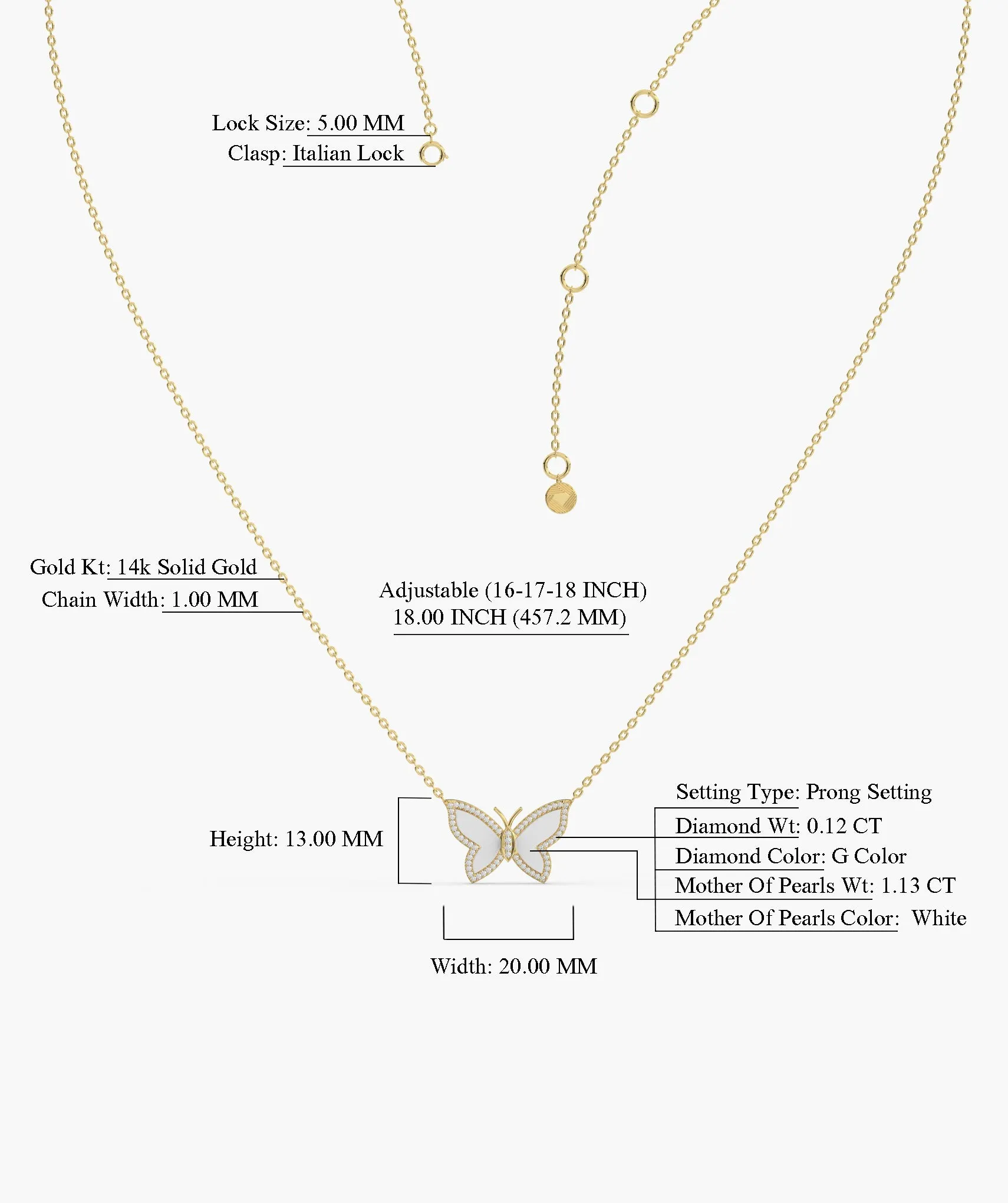 Fancy Butterfly Gold Necklace