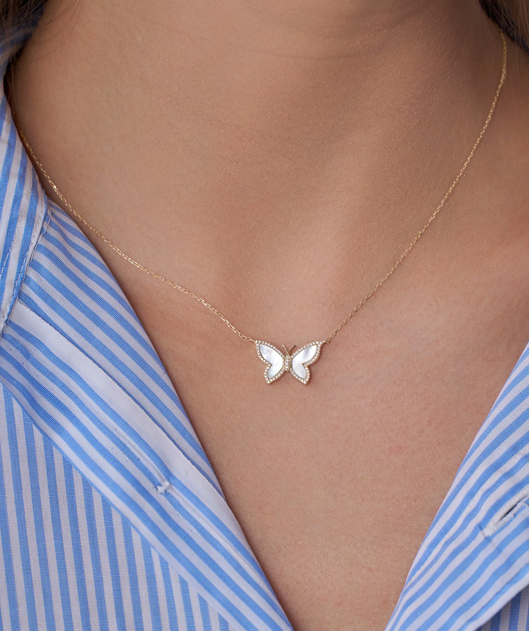 Fancy Butterfly Gold Necklace