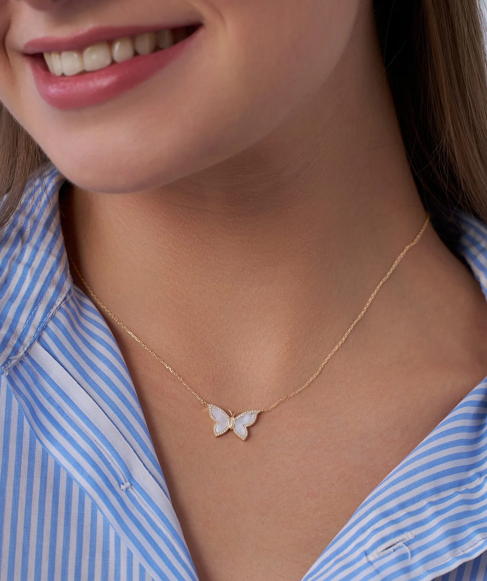 Fancy Butterfly Gold Necklace