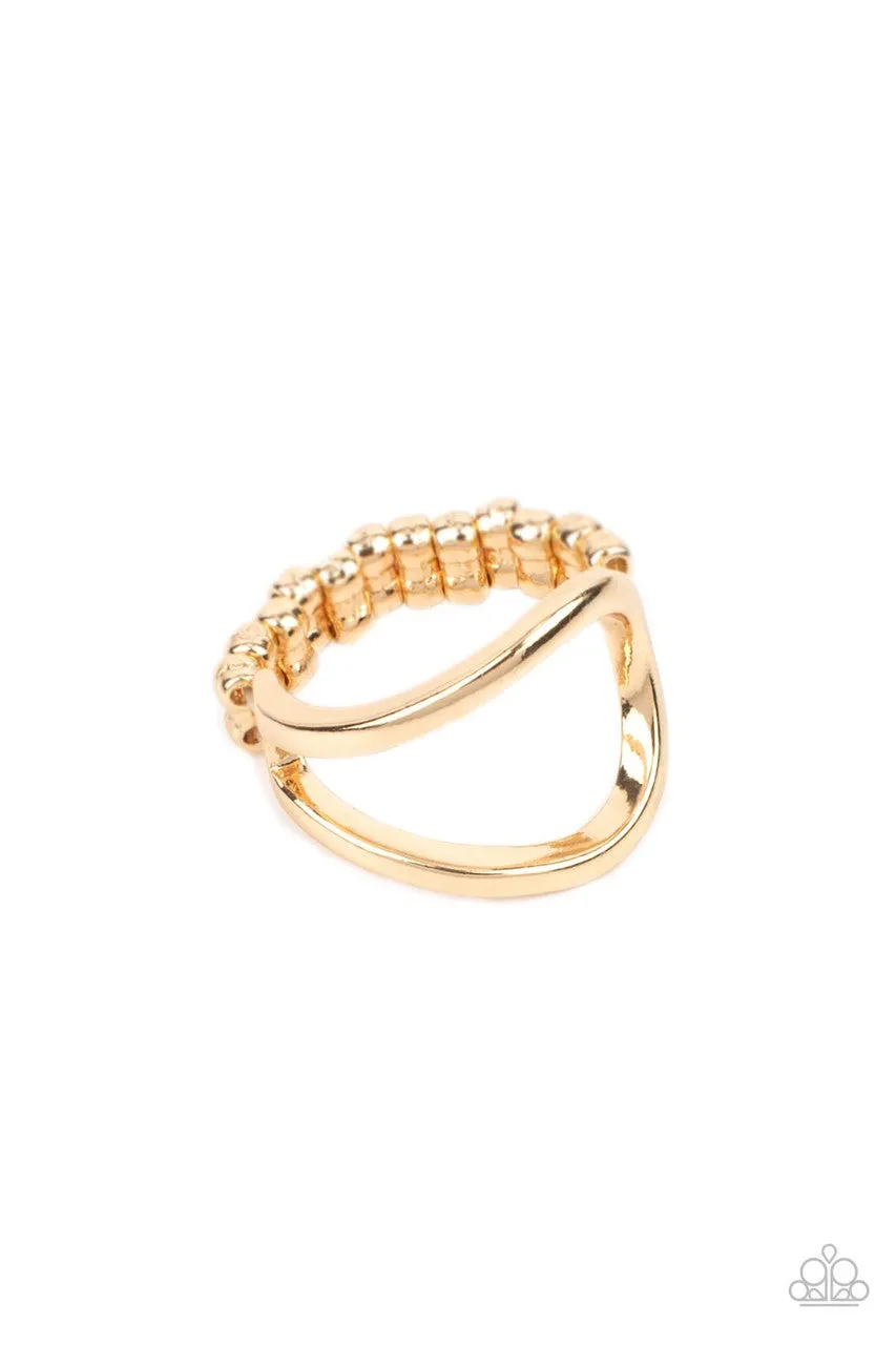 Fill the Gap - Gold - Simple Paparazzi Dainty Ring