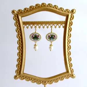 Floral Micro Mosaic Earrings - Luciana Earrings