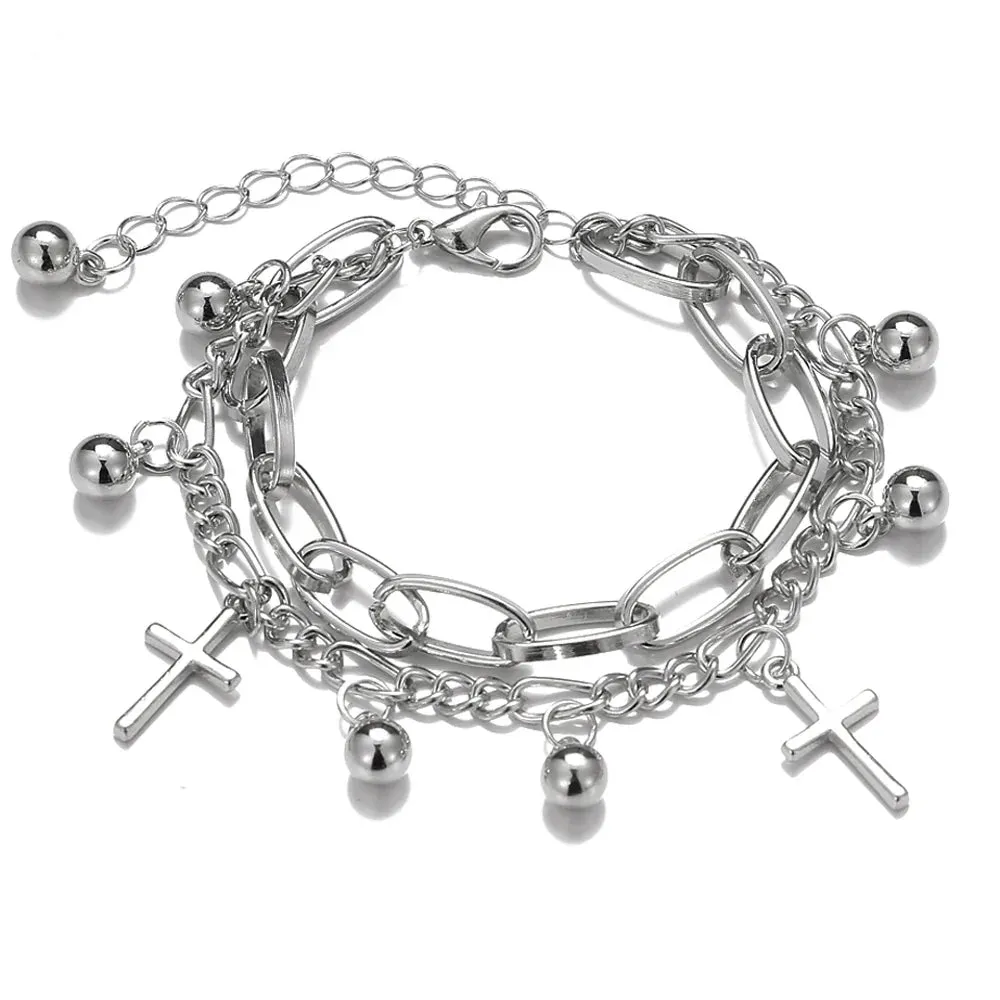 FNIO Bohemian Bracelets for Women Fashion Multilayer Beaded Chain Bracelets Set Charm Bracelet Bangles Jewelry Punk
