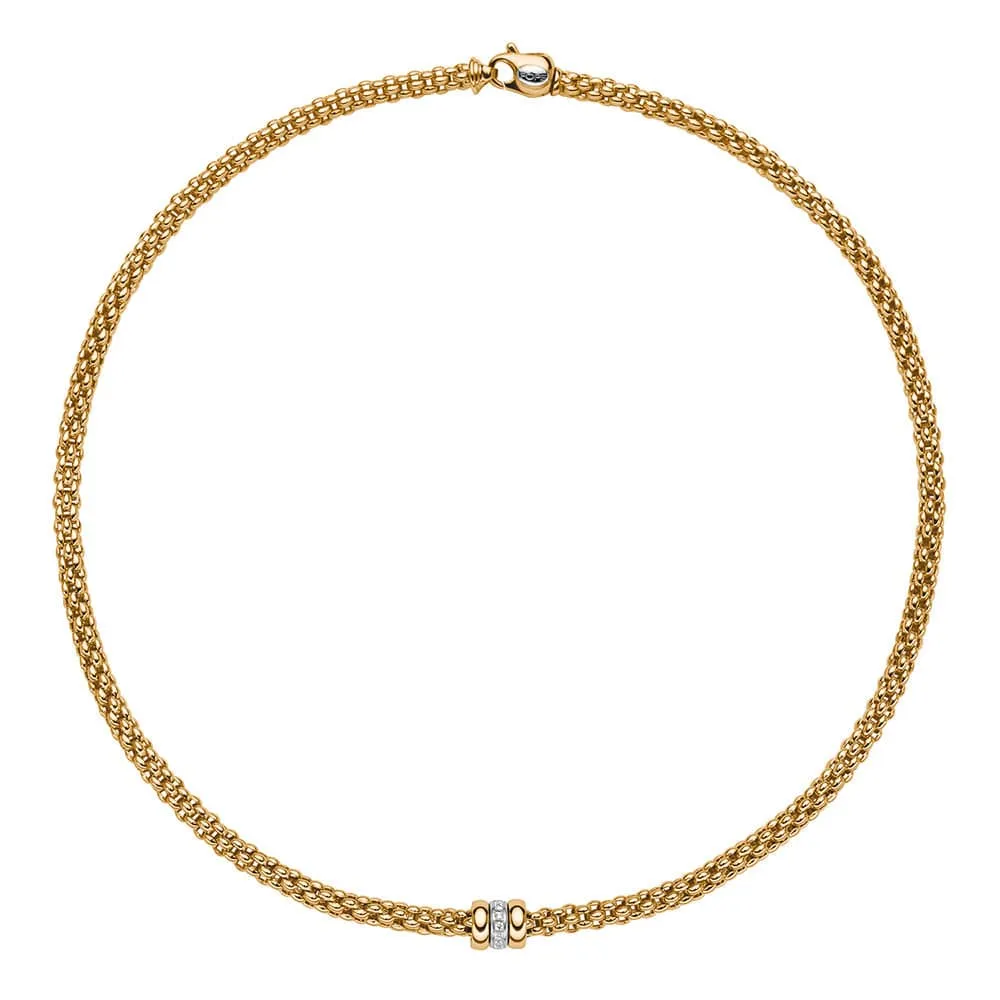 FOPE 18K Yellow Gold Solo Necklace with Diamonds