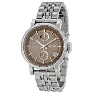 Fossil Boyfriend Chronograph Brown Dial Stainless Steel Ladies watch ES3747