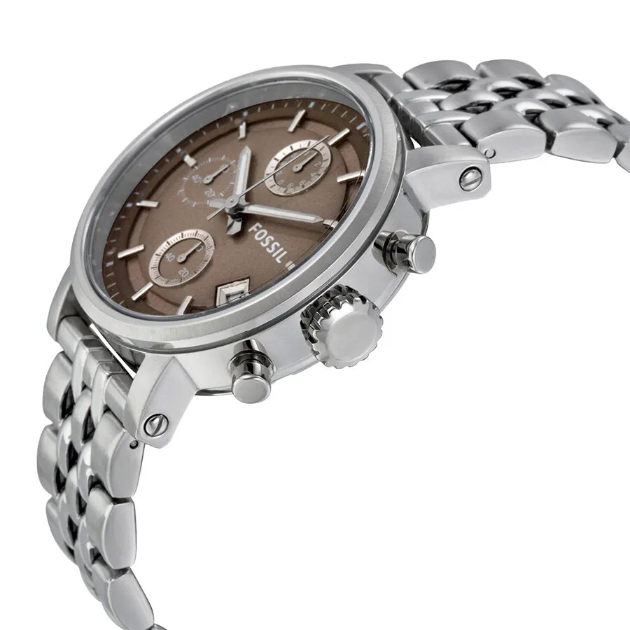 Fossil Boyfriend Chronograph Brown Dial Stainless Steel Ladies watch ES3747