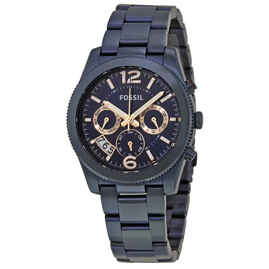Fossil Perfect Boyfriend Navy Blue Dial Ladies Watch ES4093