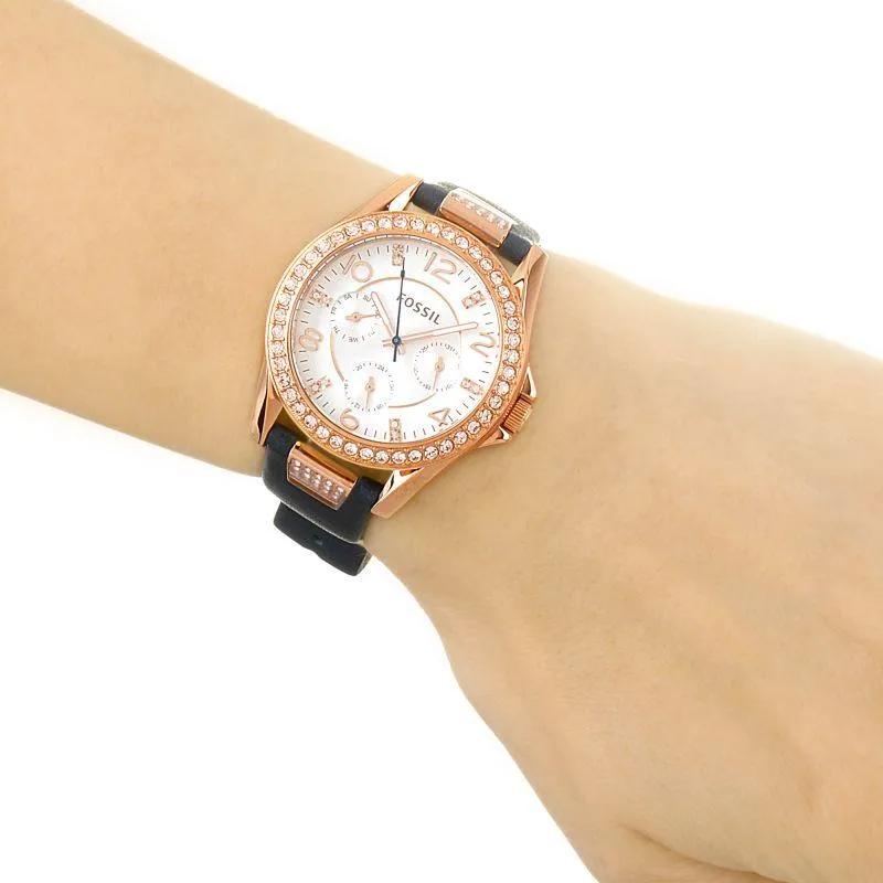 Fossil Riley Multifunction Silver Dial Ladies Watch ES3887