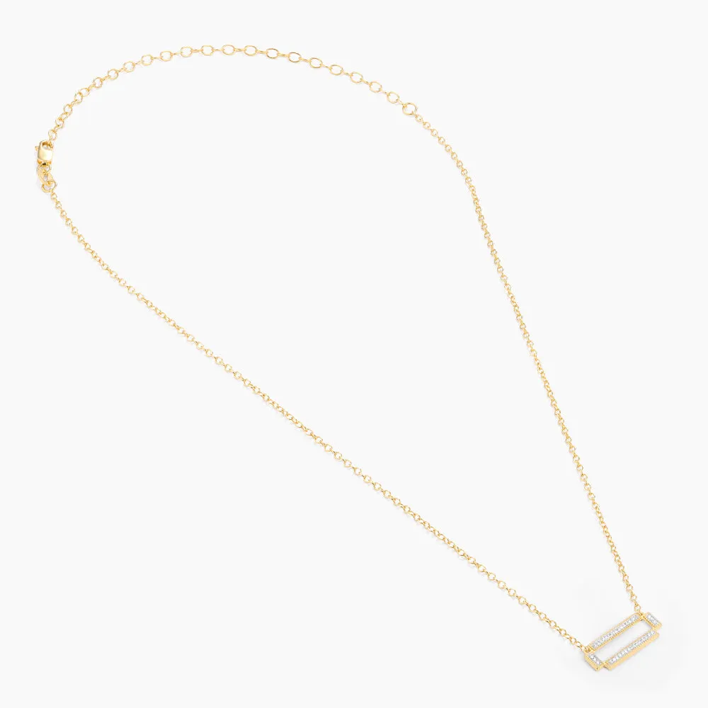 Four Bar Rectangle Pendant Necklace