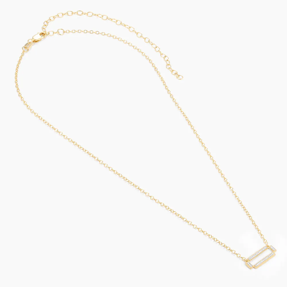 Four Bar Rectangle Pendant Necklace