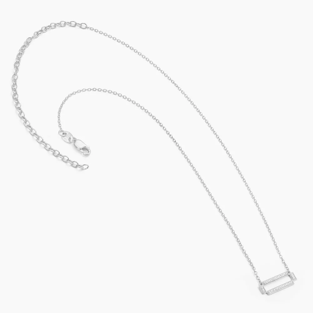 Four Bar Rectangle Pendant Necklace