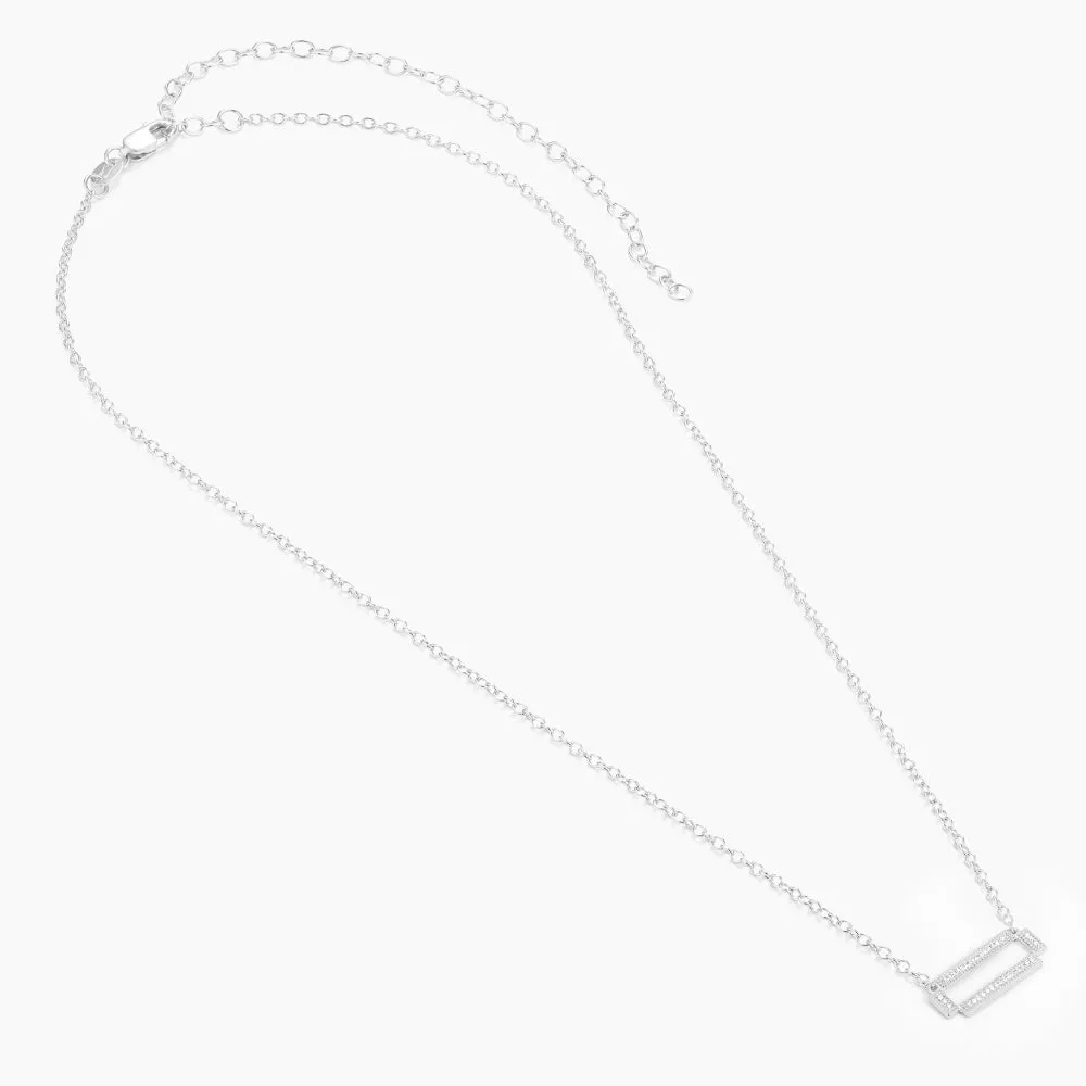 Four Bar Rectangle Pendant Necklace