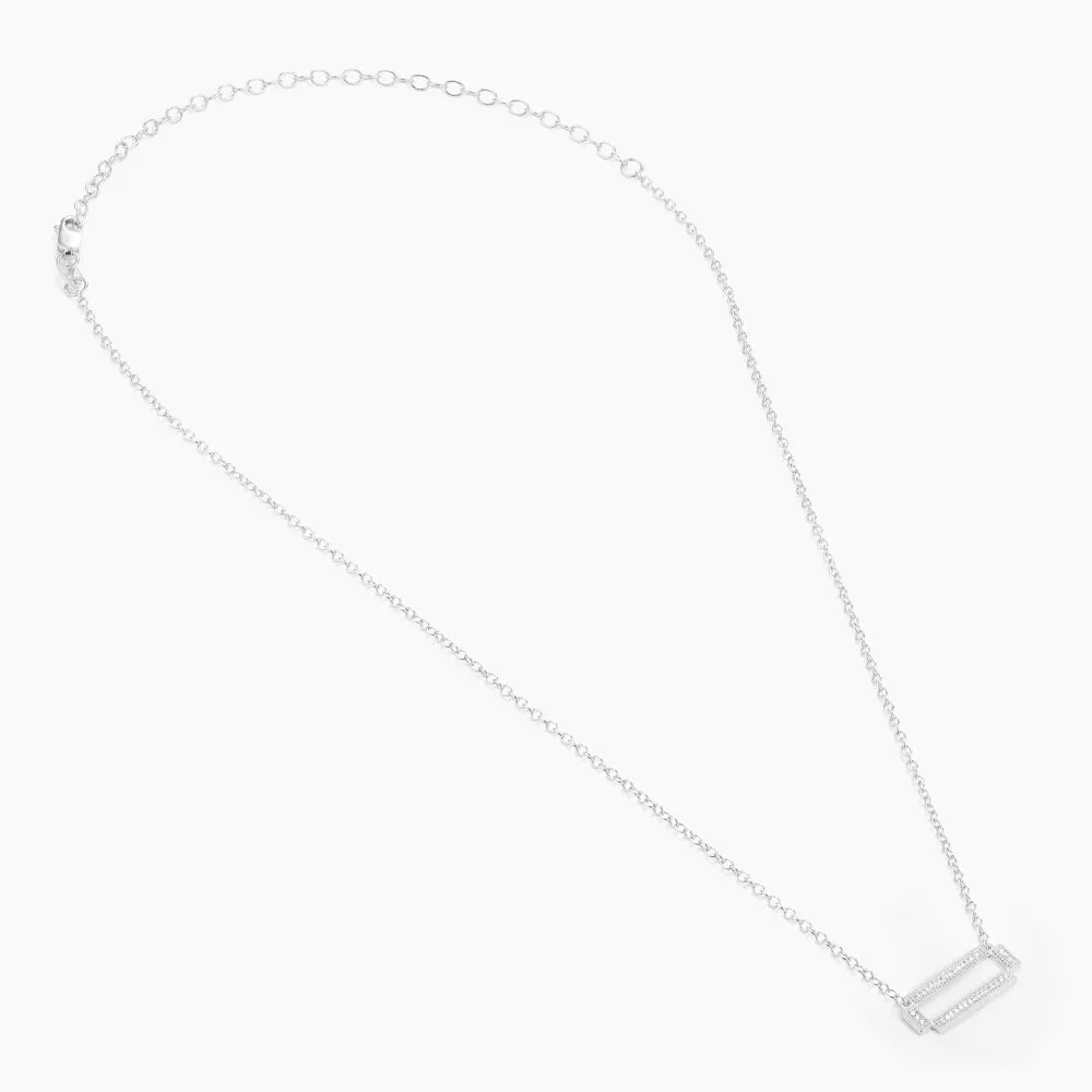 Four Bar Rectangle Pendant Necklace