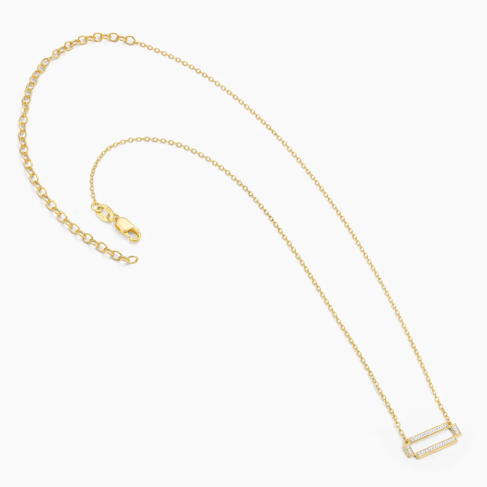 Four Bar Rectangle Pendant Necklace