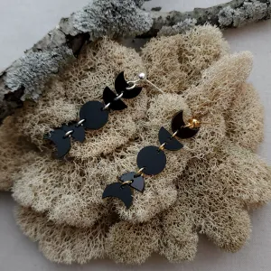 Full Moon Phase Dangles in Black
