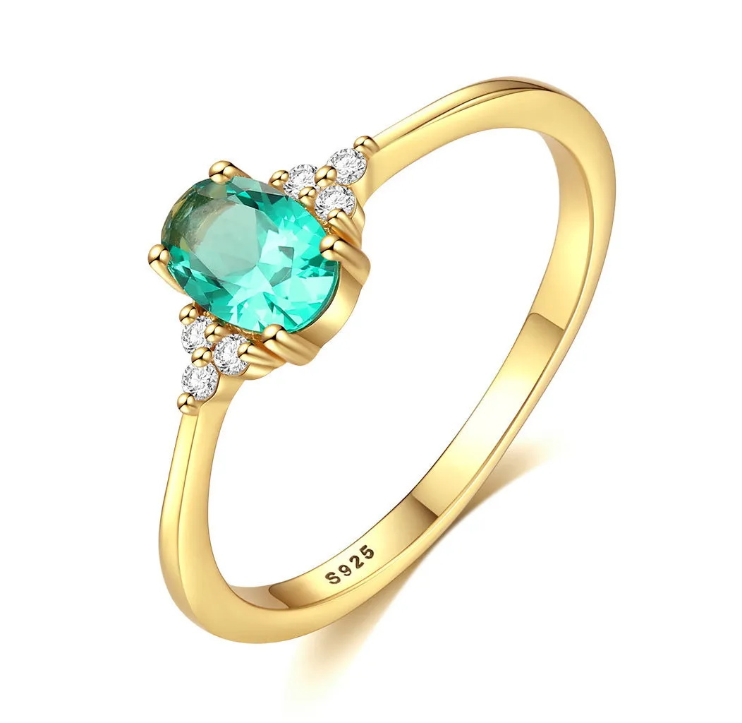 GFR006 - Simple S925 Gemstone Ring