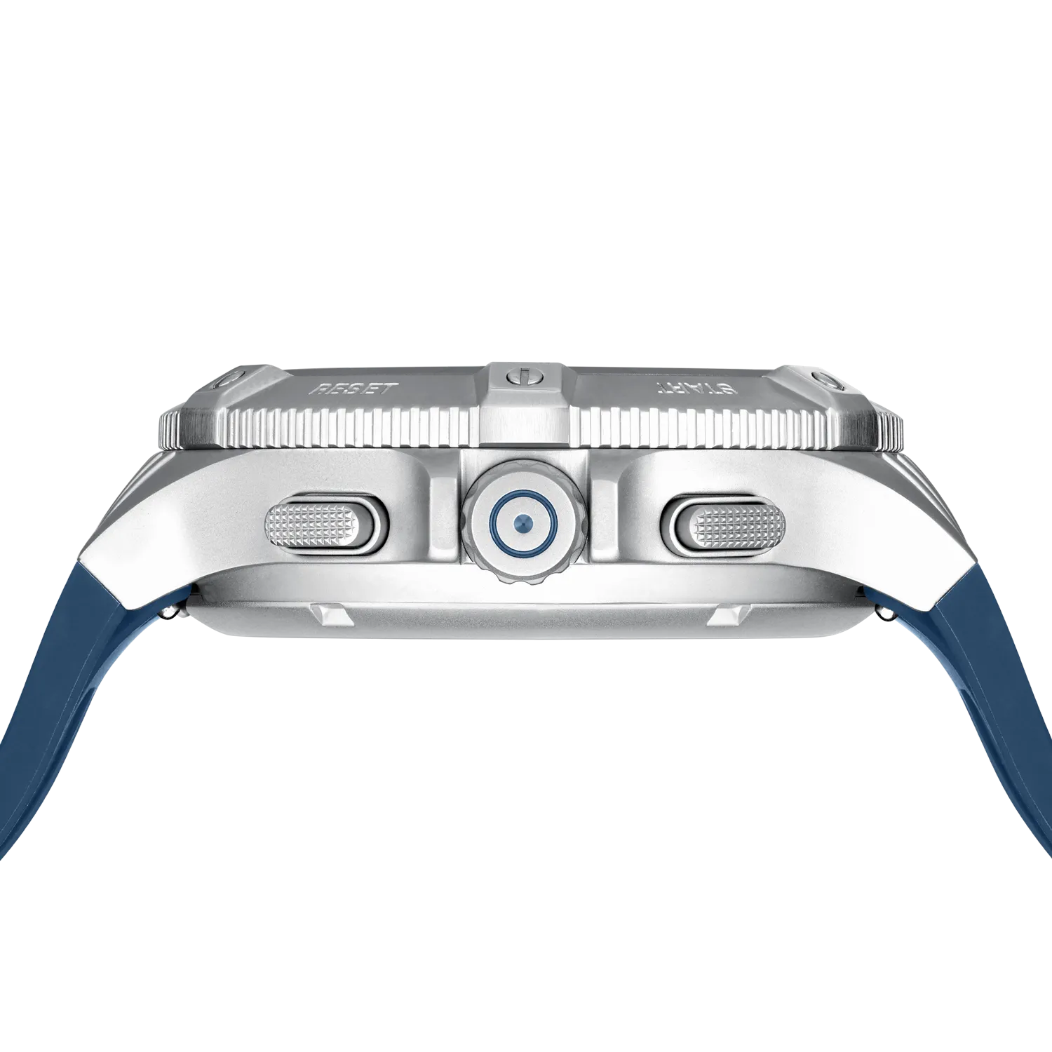 Glock Men's Stainless Steel Quartz Digital Analog Watch Silver & Dark Blue GW-24-2-24