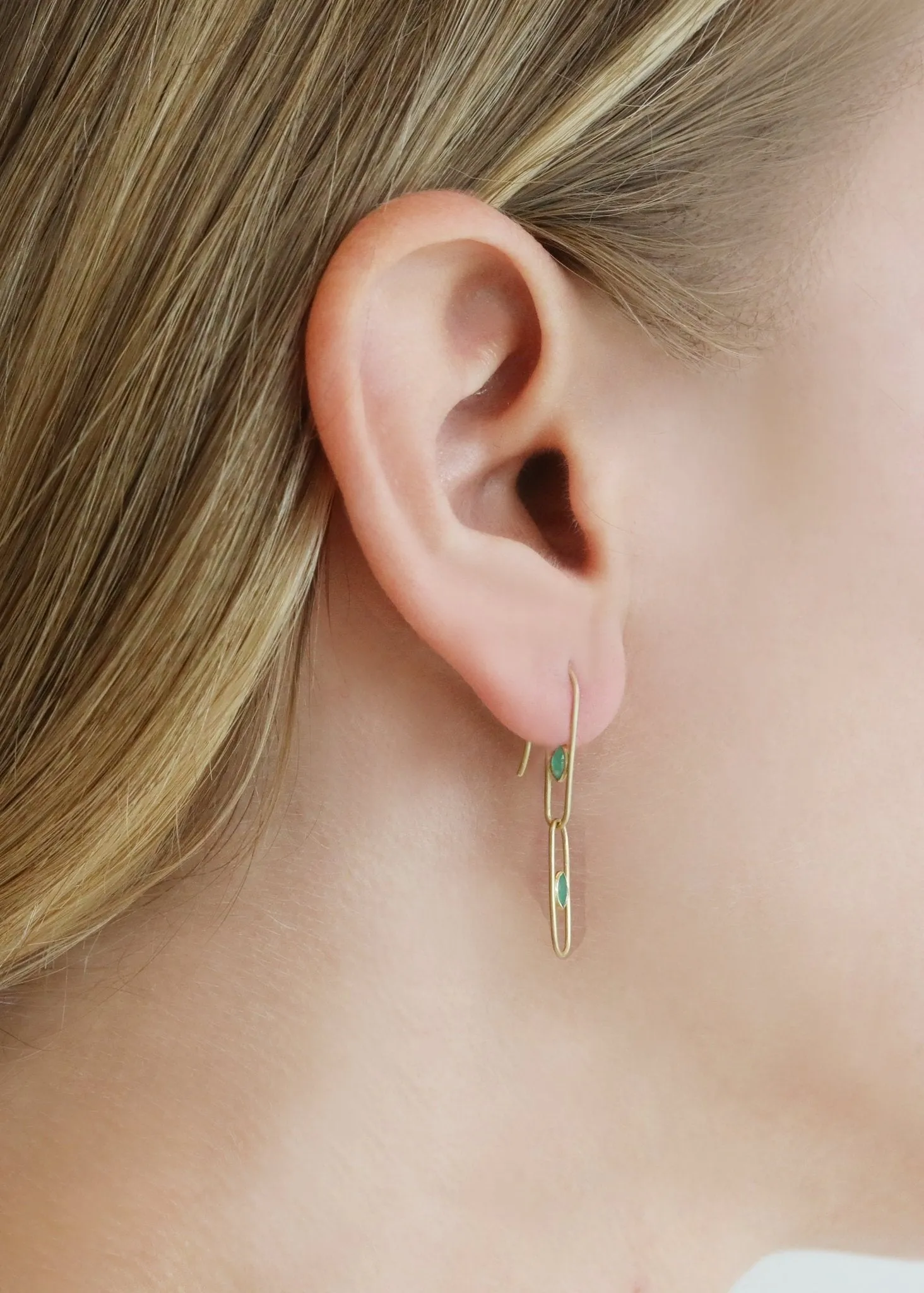 Gold & Bezel-Set Emerald "Gemclip" Earrings