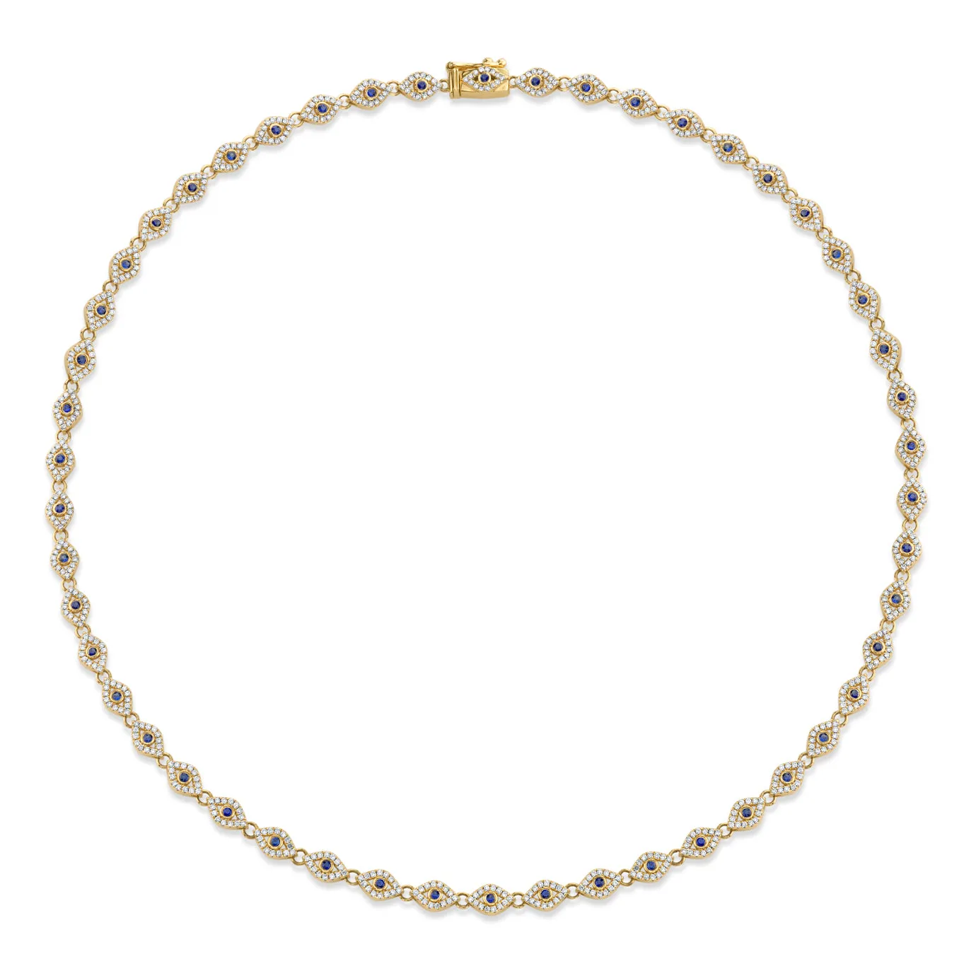 Gold & Diamond Small Bezel Eye Eternity Necklace