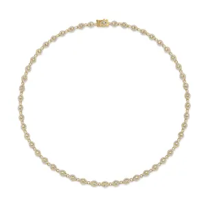 Gold & Diamond Small Bezel Eye Eternity Necklace