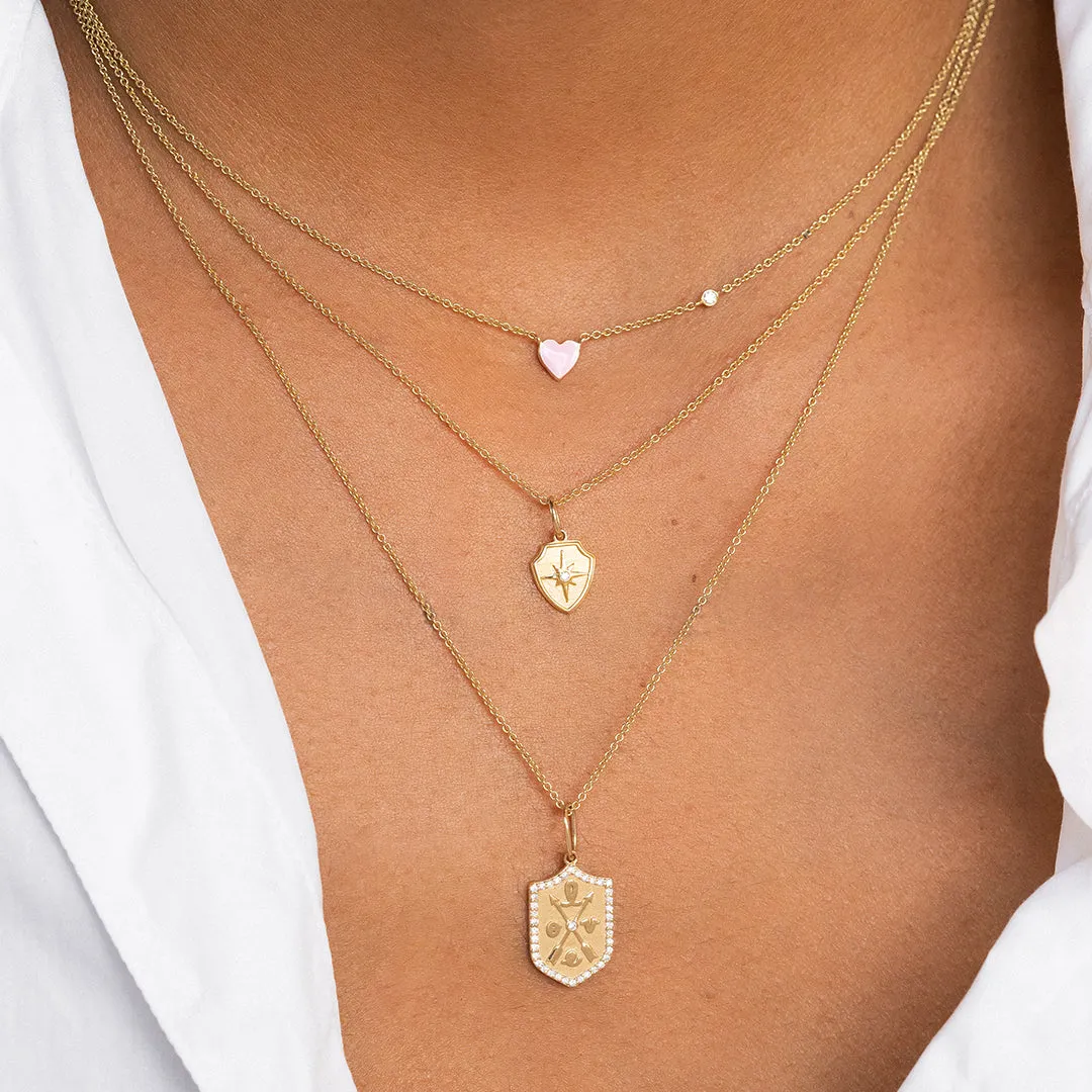 Gold & Enamel Mini Heart Necklace