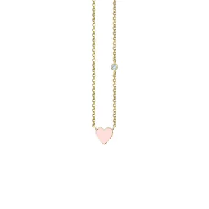 Gold & Enamel Mini Heart Necklace