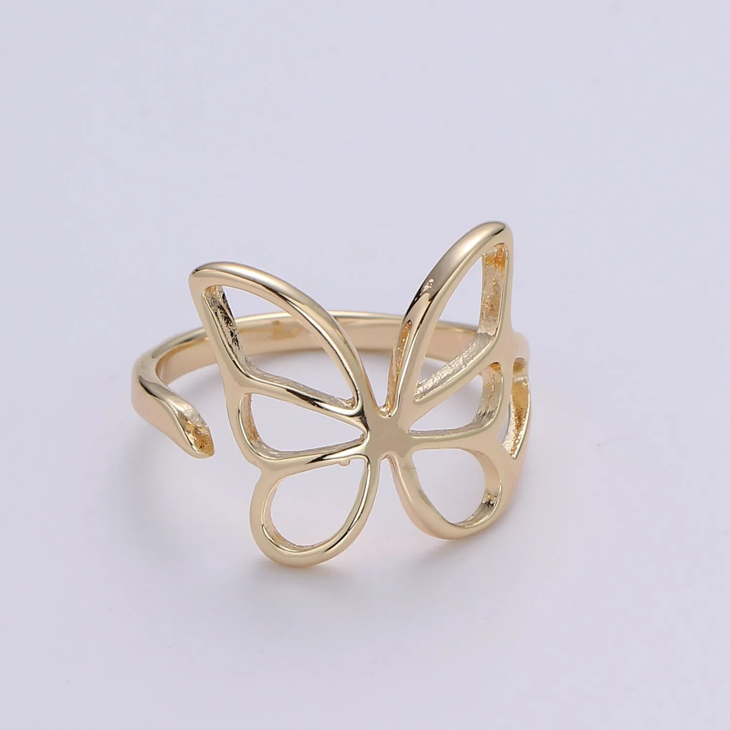 Gold Butterfly Ring, Mariposa Ring, Monarch Ring, Bold Gold Open Adjustable Knot Ring, Animal Gold Minimalist Ring O-314