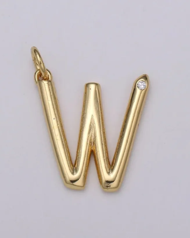 Gold Minimalist CZ Initial Charm
