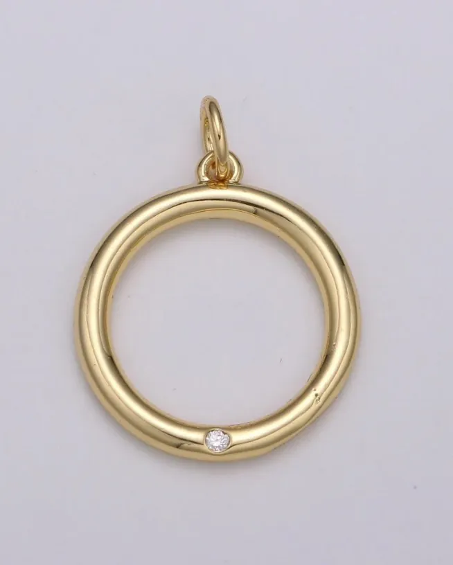 Gold Minimalist CZ Initial Charm