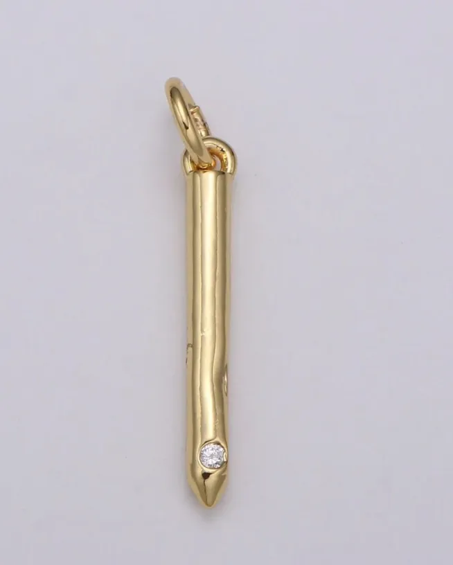 Gold Minimalist CZ Initial Charm