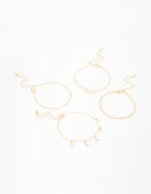 Gold Moon Celestial Bracelets 4-Pack