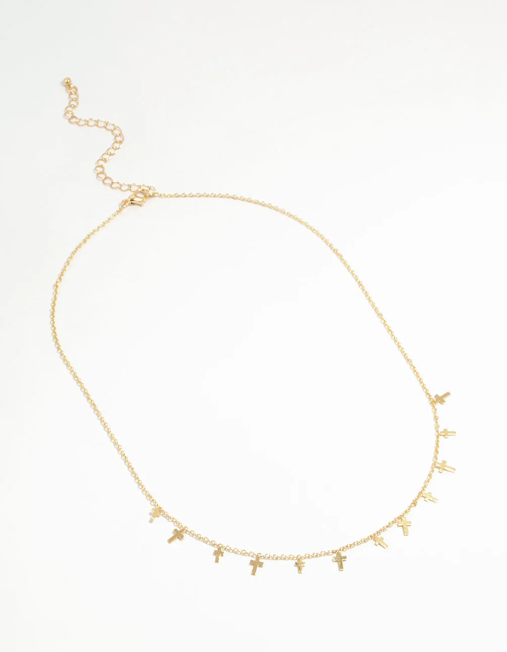 Gold Plated Mini Cross Charm Necklace