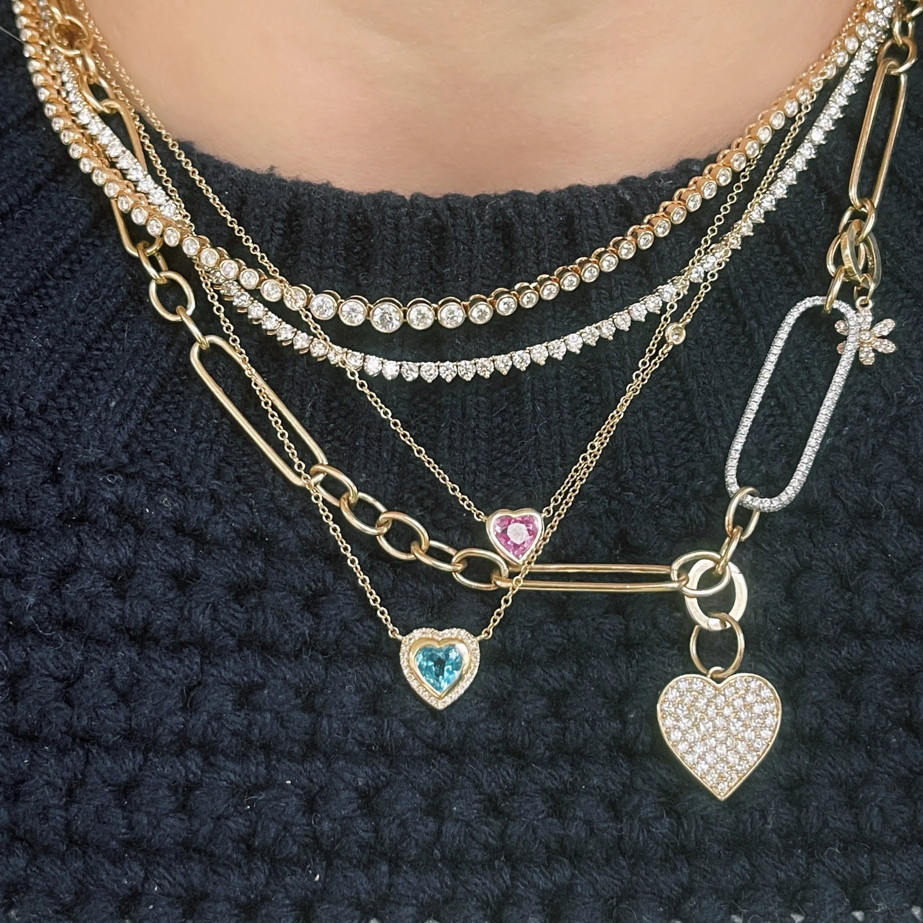 Graduated Riviera Bezel Set Diamond Tennis Necklace