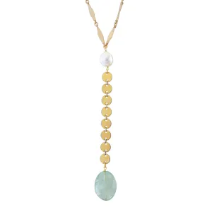 Green amethyst drop necklace