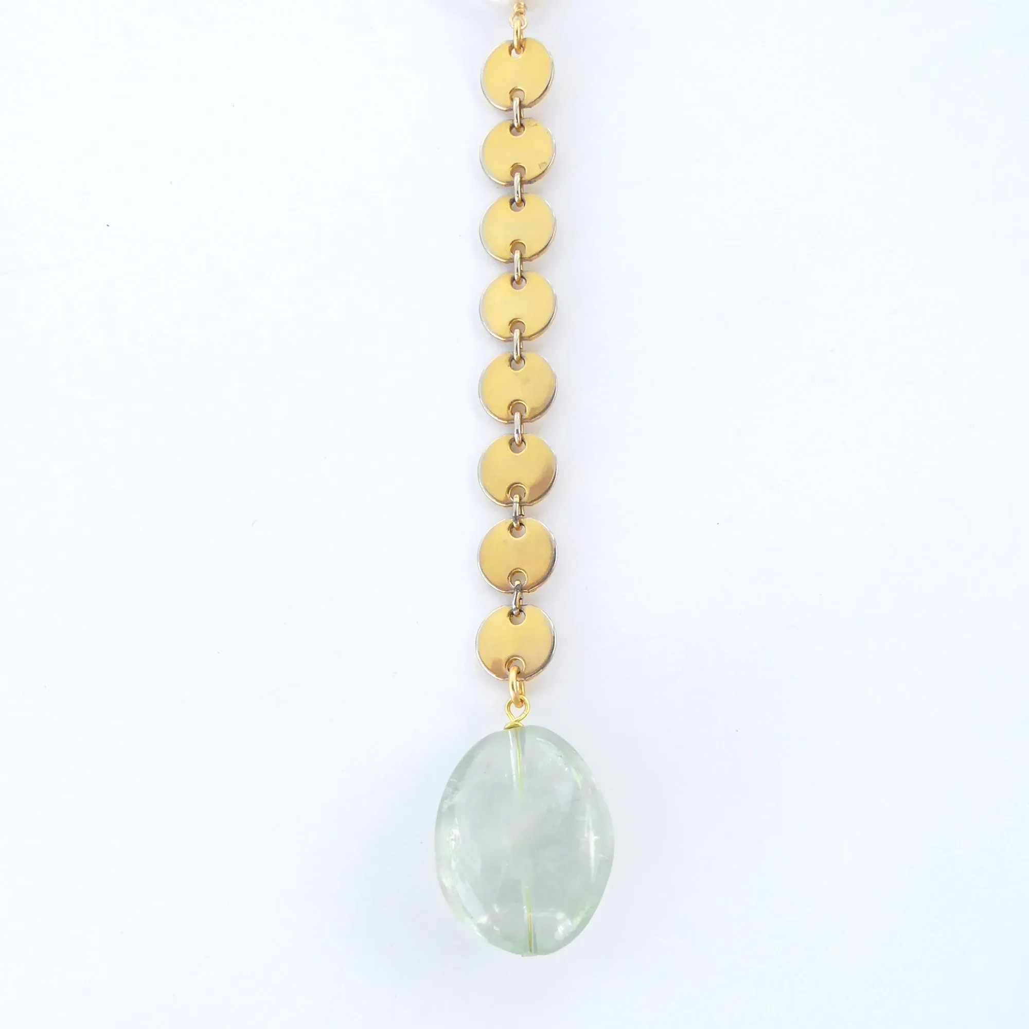 Green amethyst drop necklace