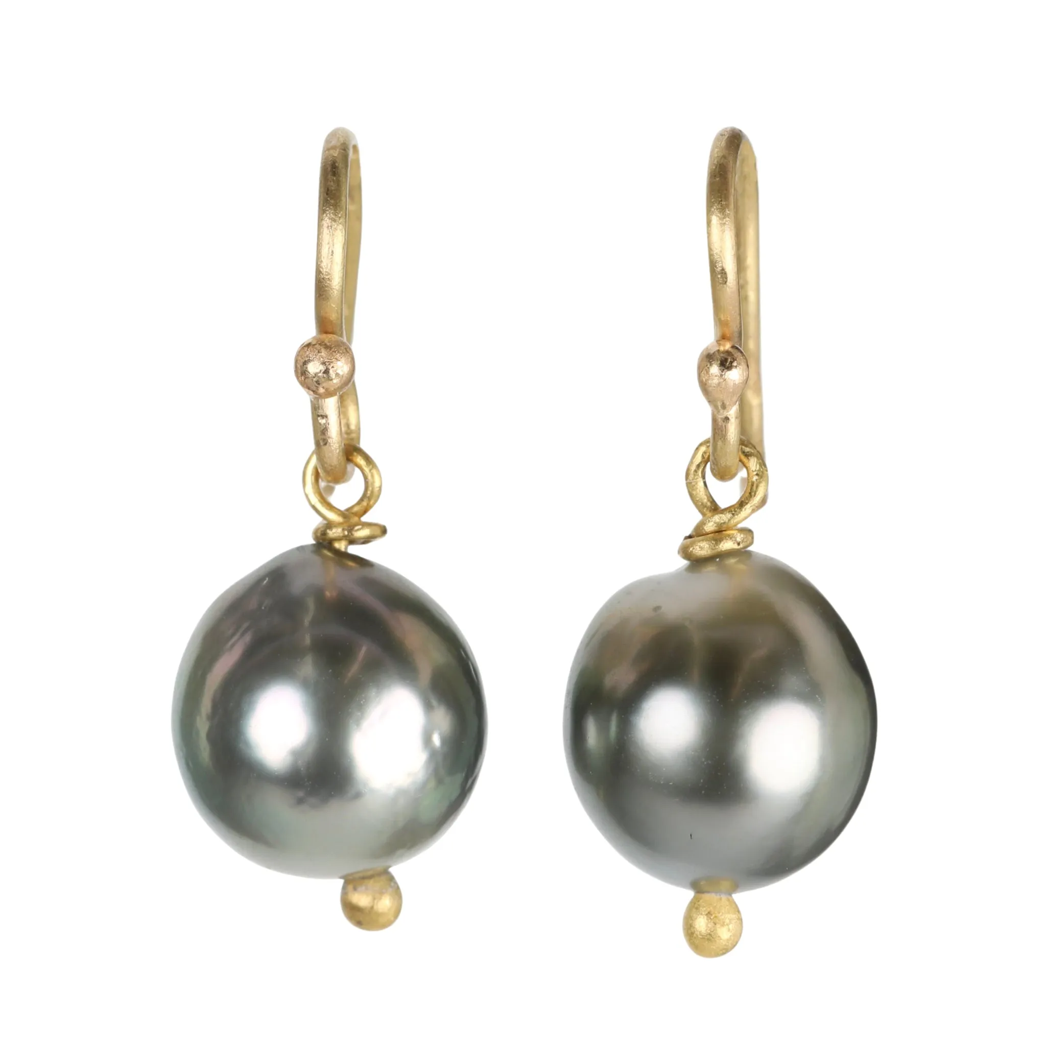 Grey Keshi Pearl Drop Earrings