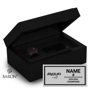 Grizzlies EHS Softball 2024 Championship Black Standard Window Ring Box