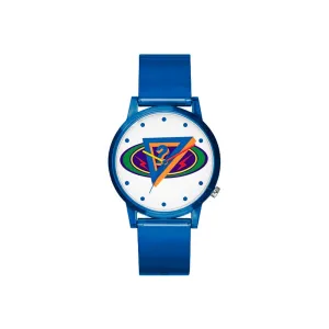 Guess Unisex Watch Blue Transparent Case With Blue Transparent Guess Logo Strap