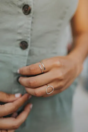 Hammered Adjustable Stacking Ring