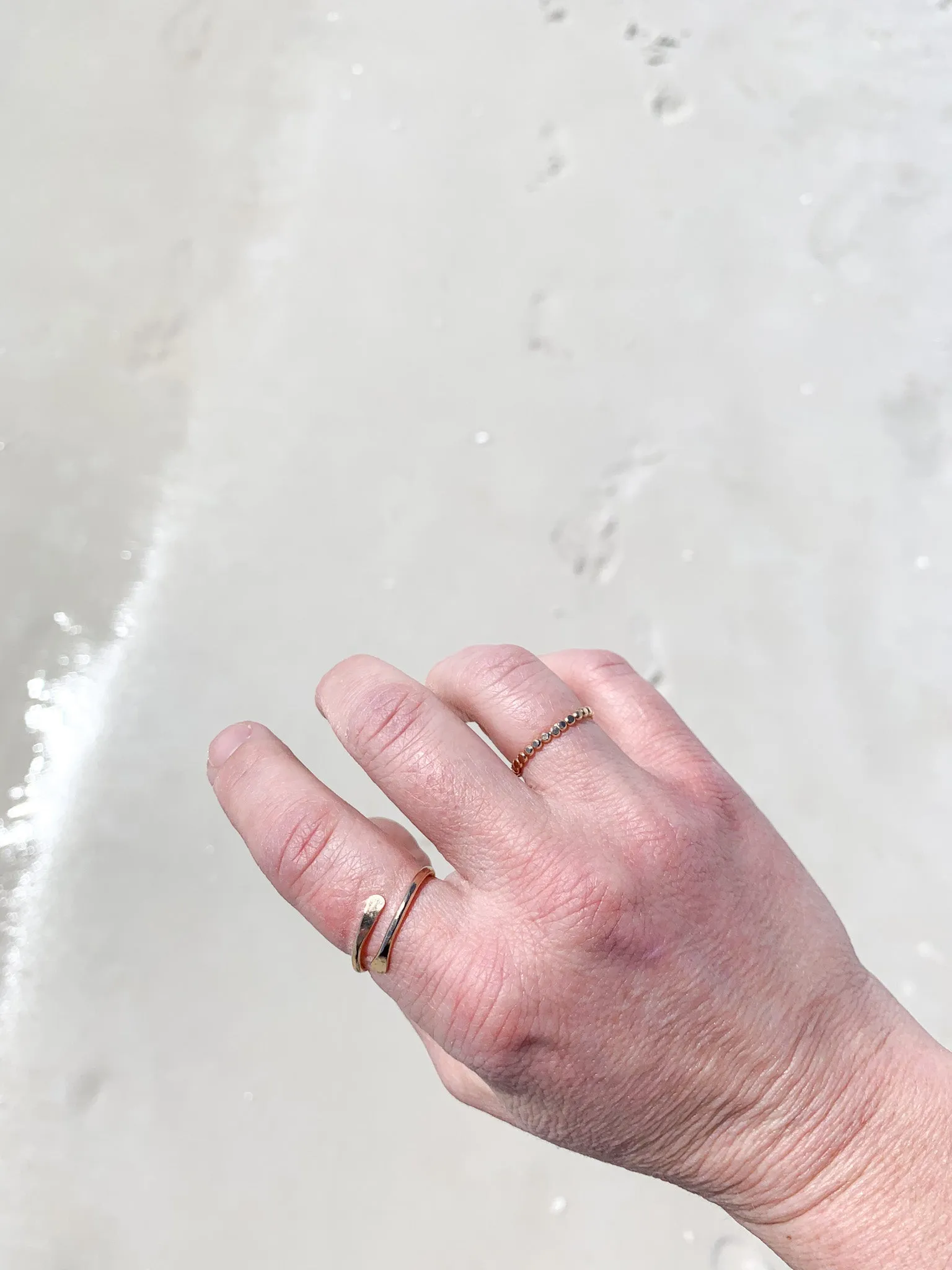 Hammered Adjustable Stacking Ring