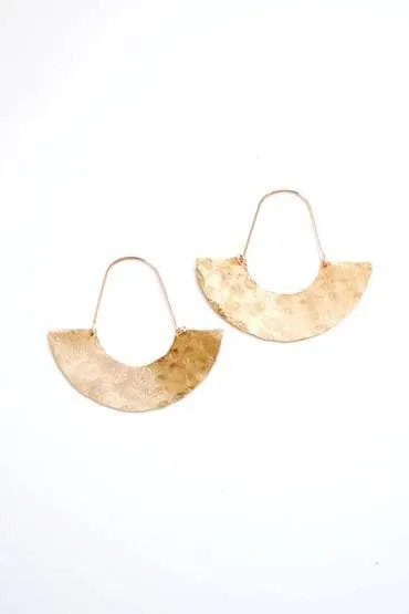 Hammered Half Moon Earrings
