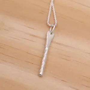 Hammered Sterling Silver Bar Necklace
