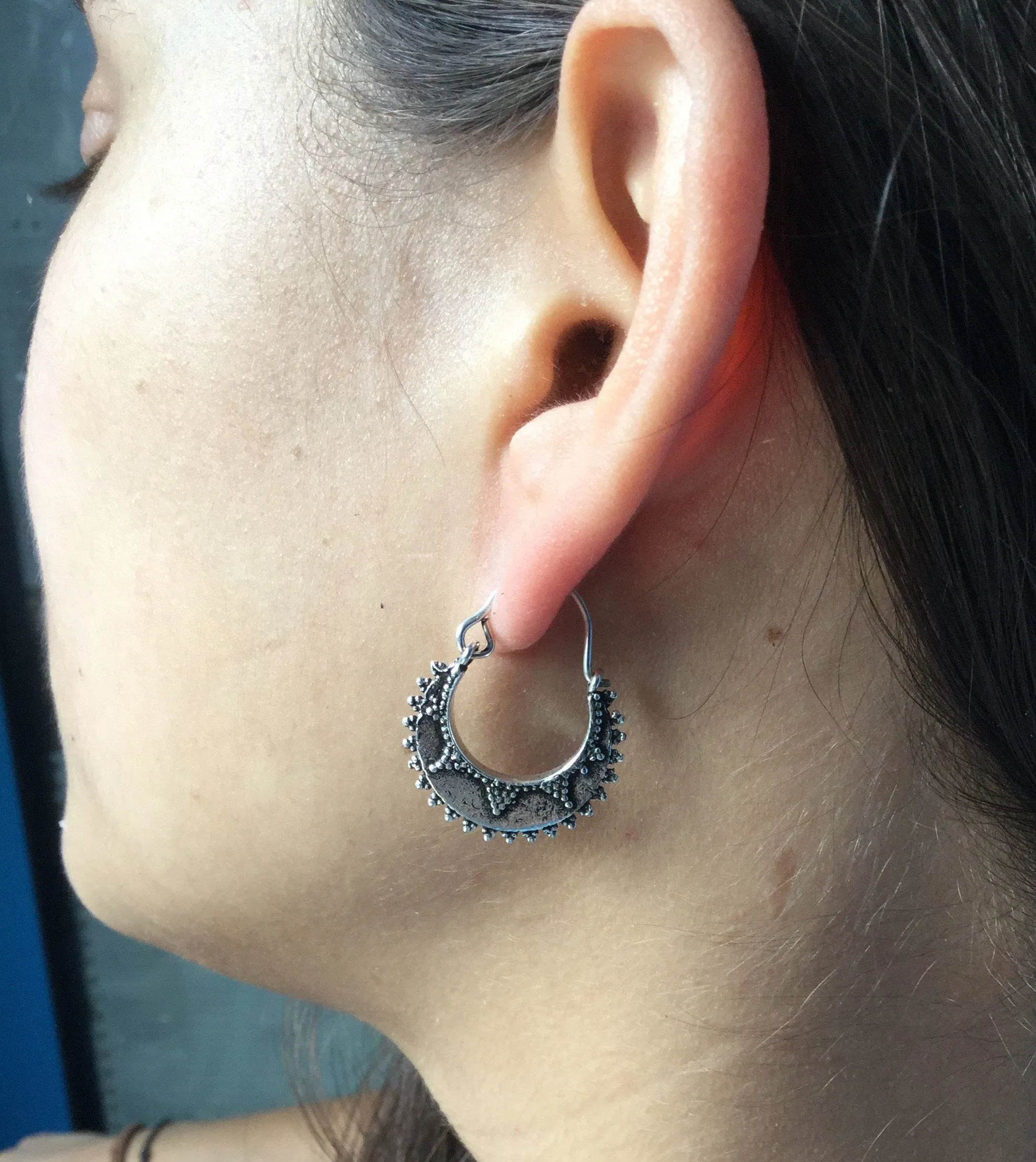 Handmade Small Gold Semi Circular Sun Earrings - Hypoallergenic Brass Jewelry for Sensitive Skin