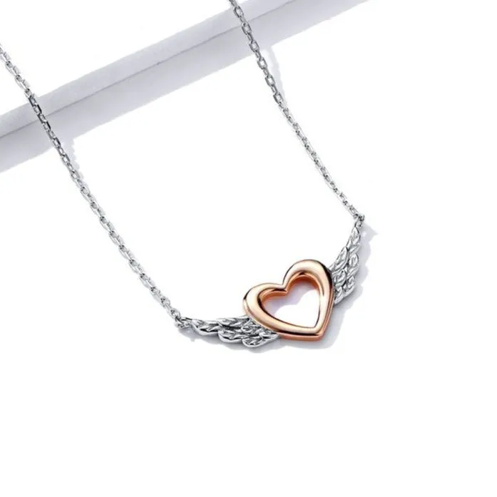 Heart with Wings Minimalist Chain Necklace