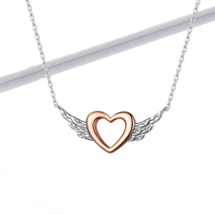 Heart with Wings Minimalist Chain Necklace