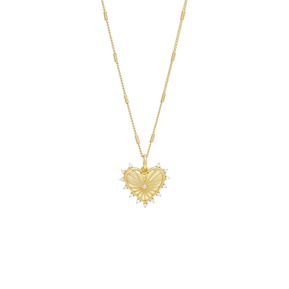 Heart X CZ Charm Necklace