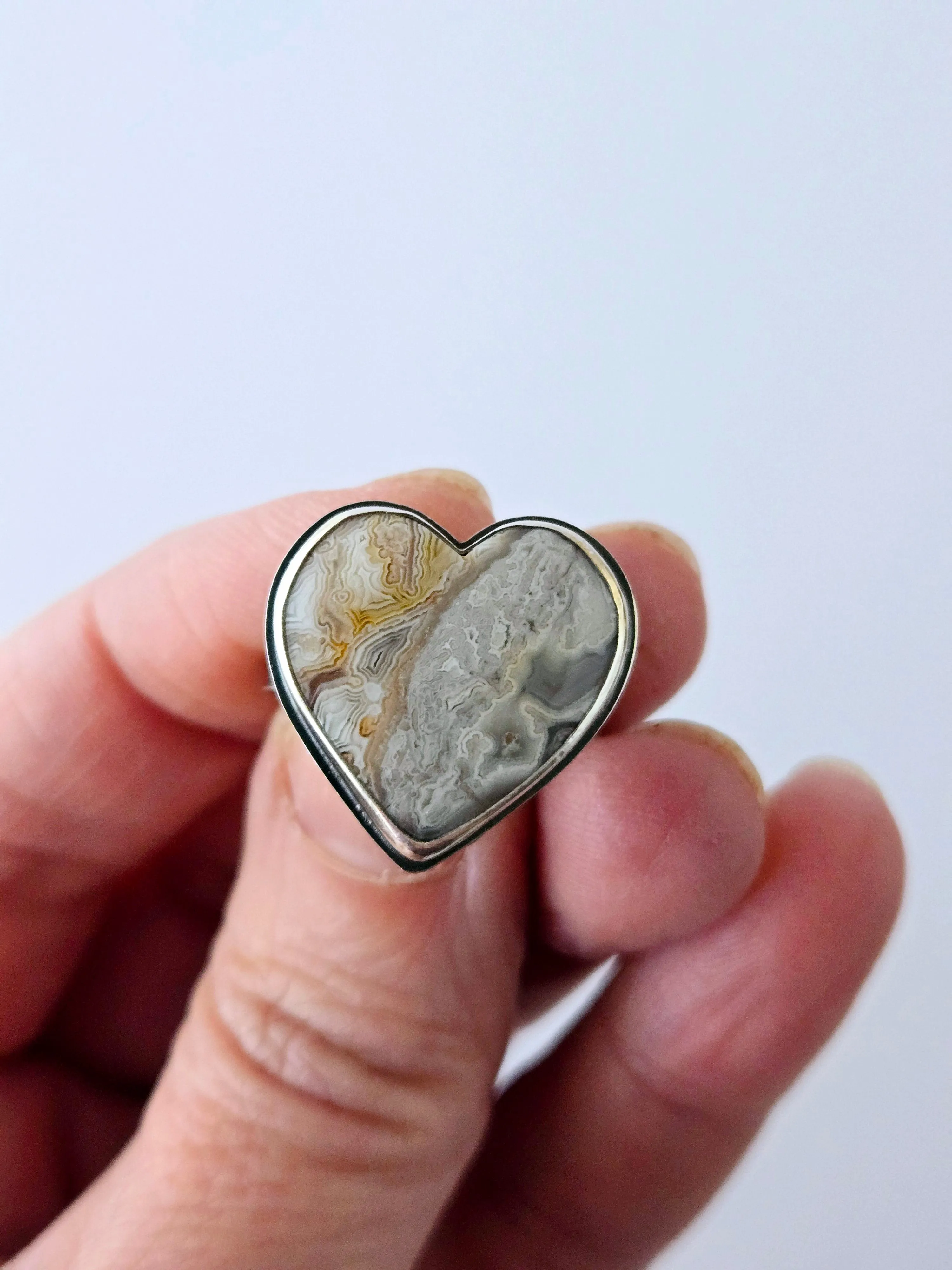 Hearts and Flowers Agate rings