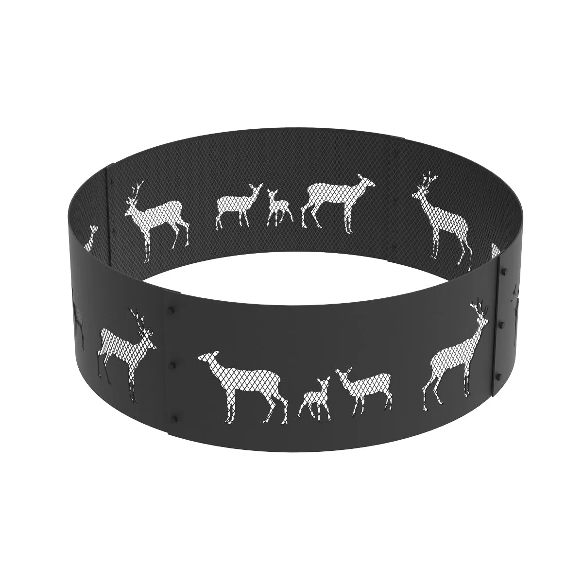 Heavy Gauge 36 in. Round x 12 in. High Elk Decorative Steel Fire Ring