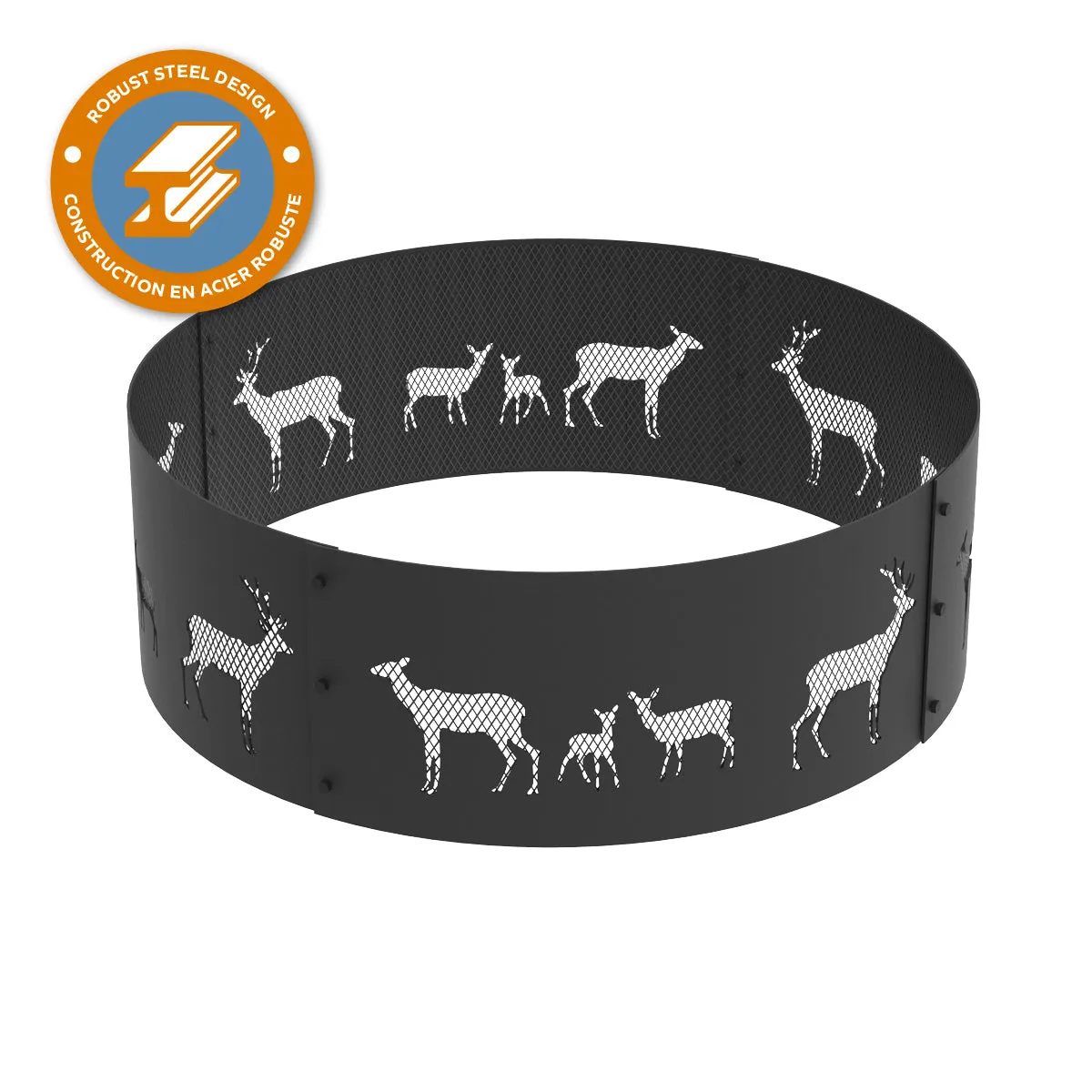 Heavy Gauge 36 in. Round x 12 in. High Elk Decorative Steel Fire Ring